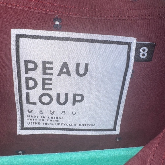 EUC Peau De Loup All Over Embroidered Animal Button Down Shirt Size 8 - Picture 3 of 7